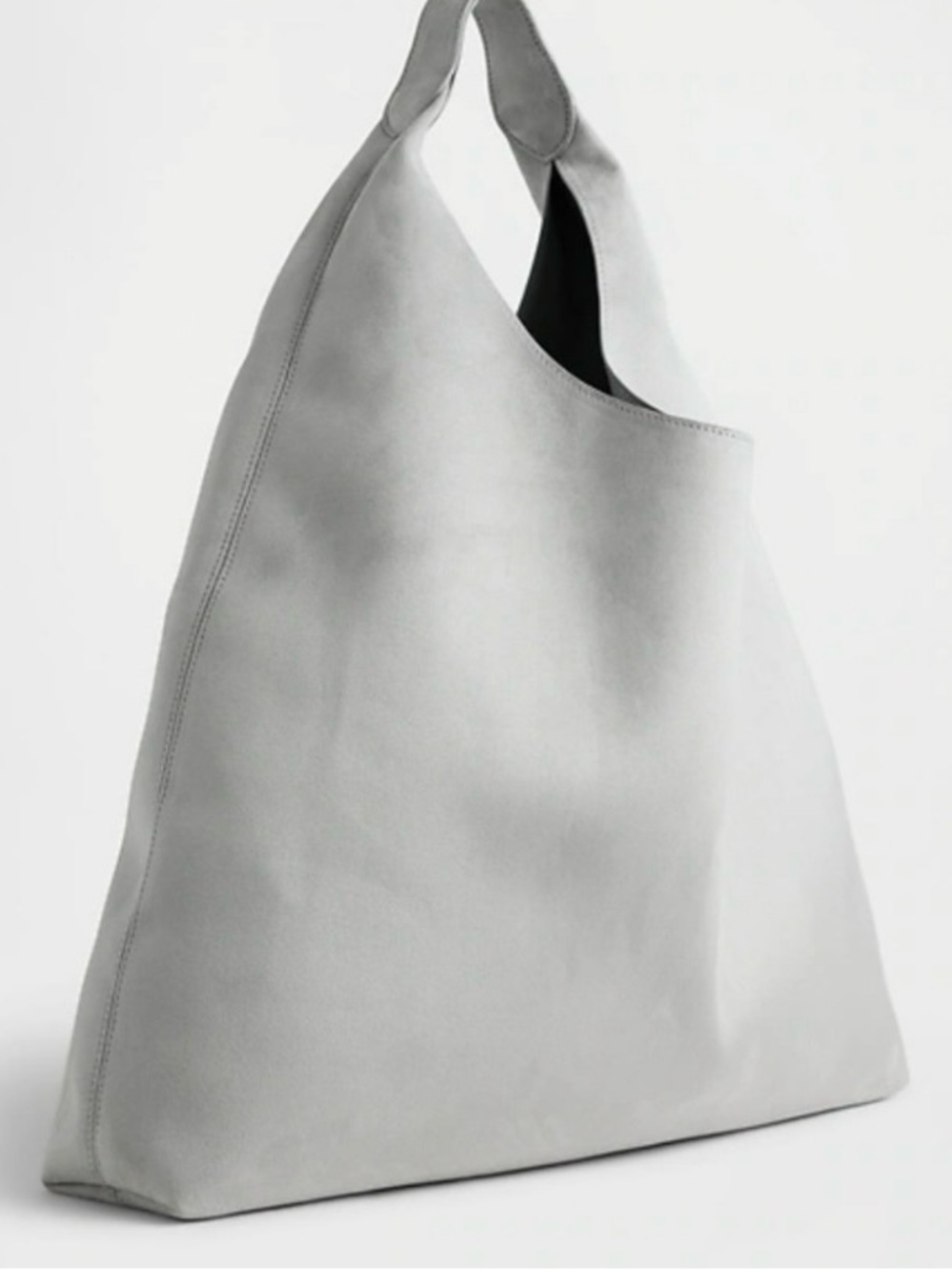 Gap Minimalist Gray Leather Hobo Bag -